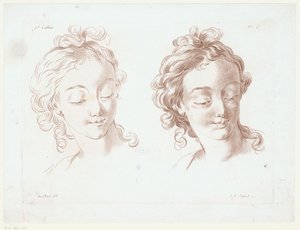 Zwei Frauenköpfe von Jean Francois Janinet