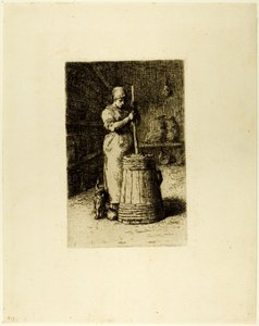 Eine Frau beim Buttern von Jean Francois Millet
