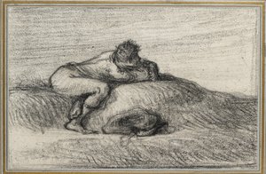 Mann, der auf einem Hügel kauert, 1848 - 1850