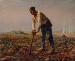 Mann mit einer Hacke, ca. 1860-62 von Jean Francois Millet