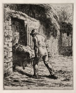 Bauer kehrt vom Misthaufen zurück, 1855-1856 von Jean Francois Millet