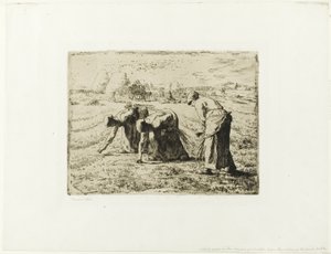Bauer mit Schubkarre von Jean Francois Millet