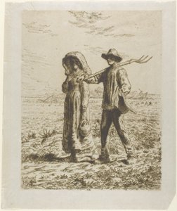 Bauern auf dem Weg zur Arbeit