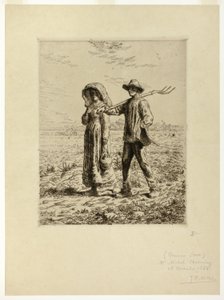 Bauern auf dem Weg zur Arbeit von Jean Francois Millet