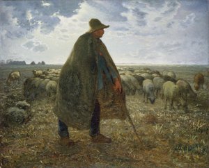 Hirte, der seine Herde hütet