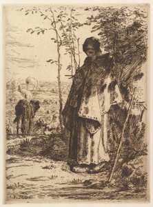 Hirtin beim Stricken, 1862