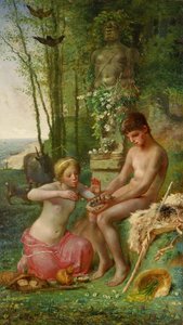 Frühling Daphnis und Chloe, 1865 von Jean Francois Millet