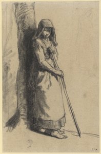 Studie für Bergère au repos von Jean Francois Millet