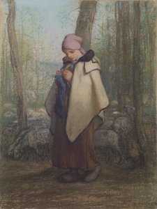 Die strickende Schäferin von Jean Francois Millet