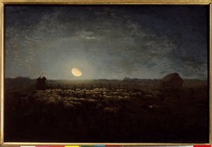 Der Schafpark im Mondlicht (Jean Francois Millet) von Jean Francois Millet