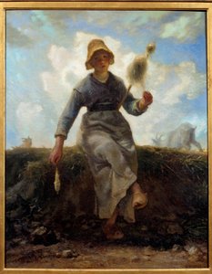 Die Spinnerin, auvergnatische Ziegenhirtin von Jean Francois Millet