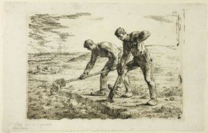 Zwei Männer beim Graben von Jean Francois Millet