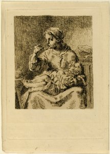 Frau füttert ihr Kind von Jean Francois Millet