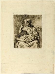 Frau füttert ihr Kind von Jean Francois Millet