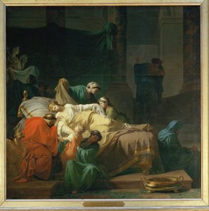 Alkestis opfert sich für ihren Ehemann Admet von Jean François Pierre Peyron