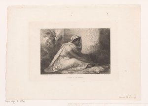 Sitzende arabische Frau