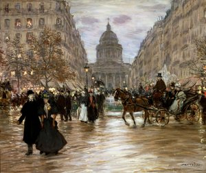 Boulevard Saint-Michel, spätes 19. oder frühes 20. Jahrhundert von Jean Francois Raffaelli