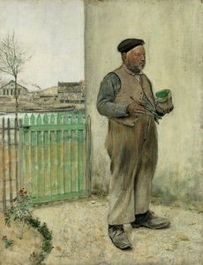 Mann, der gerade seinen Zaun gestrichen hat von Jean Francois Raffaelli