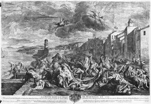 Die Pest von 1720 in Marseille, graviert von Simon Thomassin (1655-1733) 1727 (Gravur)