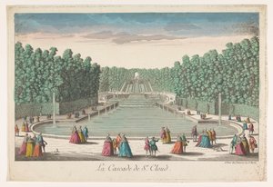 Ansicht der Kaskaden des Gartens des Château de Saint-Cloud