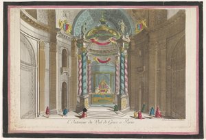 Gezicht op het interieur van de kerk Val-de-Grâce te Parijs