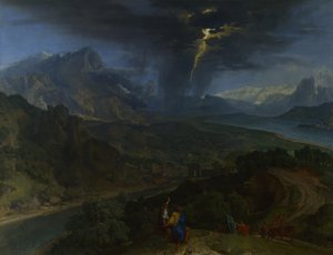 Berglandschaft mit Blitz, ca. 1675 von Jean François Millet the Elder