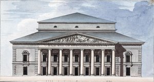 Fassade des Sankt Petersburger Kaiserlichen Bolschoi-Kamenny-Theaters