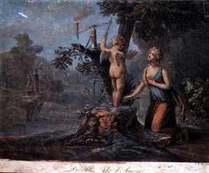 Der Liebessemaphore, graviert von Pierre Michel Alix (1762-1817) von Jean Frederic (after) Schall