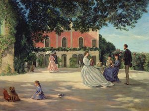 Familientreffen auf der Terrasse in Meric von Jean Frederic Bazille