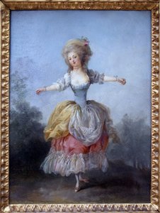 Tänzerin in Louis XVI. Gemälde von Jean Frederic Schall (1752-1825), Öl auf Leinwand, Ende des 18. Jahrhunderts. Museum der Schönen Künste von Nantes von Jean Frederic Schall