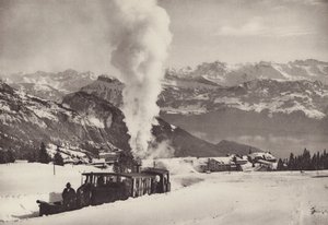 Rigi Kaltbad, Wintersportzug der Vitznau Rigi Bahn von Jean Gaberell