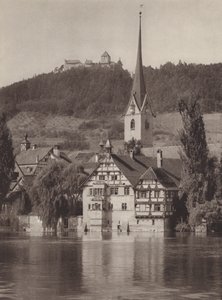 Schweiz: Stein am Rhein, das Kloster mit Blick auf Schloss Hohenklingen von Jean Gaberell