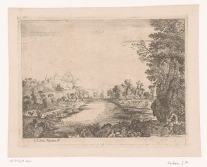 Landschaft mit Blick auf einen Fluss von Jean Galiot Nardois