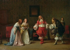 Mascarille stellt Jodelet Cathos und Madelon vor, 1865 von Jean Hegesippe Vetter