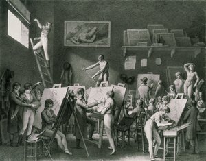 Das Atelier von Jacques Louis David (1748-1825) von Jean Henri Cless