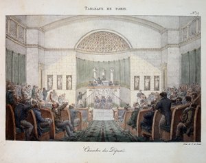 La Chambre des Deputes en seance - in „Gemälde von Paris“ von Marlet
