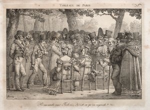 Szenen aus Paris: Spaziergang in den Tuilerien. Was schauen sie sich an.