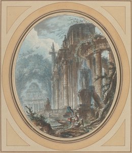 Garten-Capriccio mit antiken Ruinen von Jean Henry Alexandre Pernet