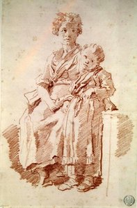 Ein junges Mädchen mit ihrer Schwester, 1774