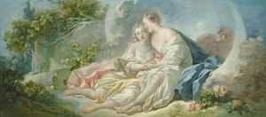 Jupiter verkleidet als Diana versucht Callisto zu verführen, ca. 1753