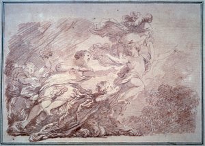 Minerva reißt einen jungen Prinzen aus der blutigen Wollust. Jean Honoré Fragonard (1732-1806), 1774. Besançon, Musée des Beaux-Arts von Jean Honore Fragonard