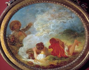 Perrette und der Milchtopf nach der Fabel „La laitière et le pot au lait“ von Jean de la Fontaine. Gemälde von Jean Honoré Fragonard (1732-1806) 18. Jahrhundert Musée Cognacq Jay von Jean Honore Fragonard