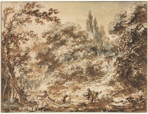 Szene in einem Park, um 1760 von Jean Honore Fragonard