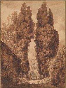 Die Zypressenallee bei der Villa d