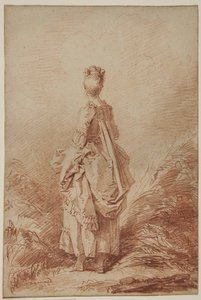 Junge Frau schaut zurück von Jean Honore Fragonard