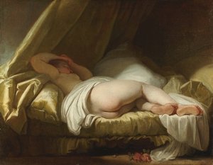 Schlafendes junges Mädchen, Zwischen 1758 und 1761 von Jean Honore Fragonard
