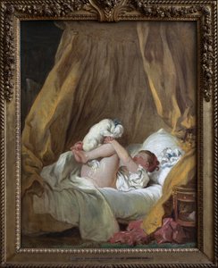 Junges Mädchen mit einem Hund von Jean Honore Fragonard