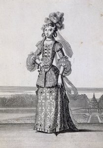 Weibliche Ballettkostüme, Stich von Jean Berain dem Älteren