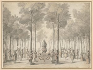 Entwurf für das Divertissement aus "La Pastorale" (Erster Auftritt des Opernballetts "Les Muses" von Danchet und Campra) von Jean I Berain