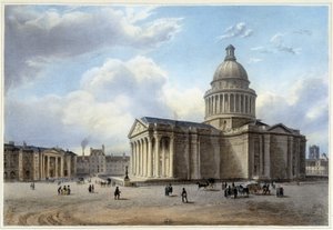 Das Pantheon - in „Promenade dans Paris et ses environs“, entworfen von Jacottet und Benoist, um 1840 von Jean Jacottet